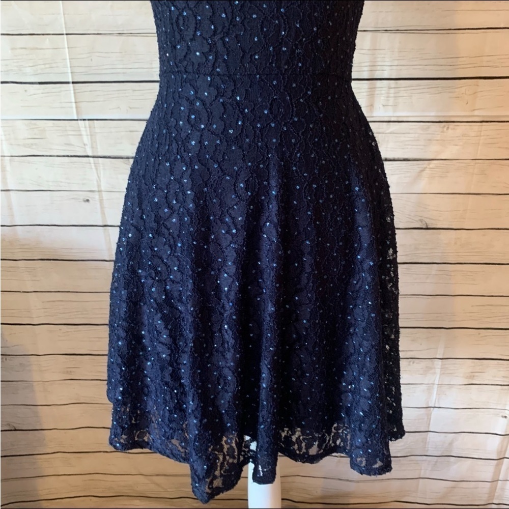 Speechless Blue Sequin Sparkle Dress Size 5 - Picture 4 of 10